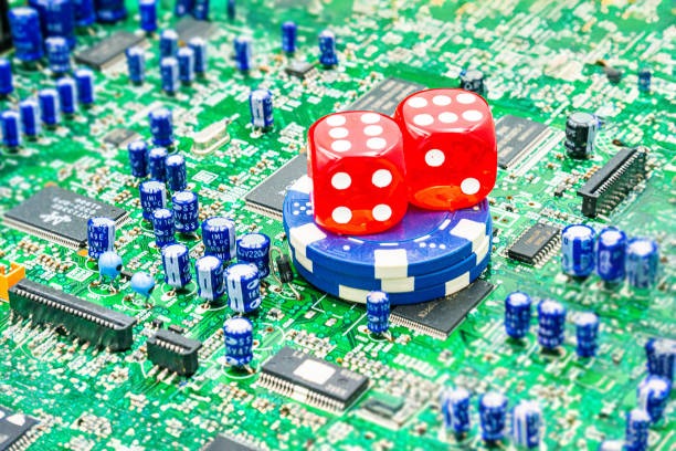 Slot game symbols: colorful reels with fruit, gold, and diamond icons spinning